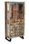GINER Y COLOMER Vitrina de madera reciclada multicolor